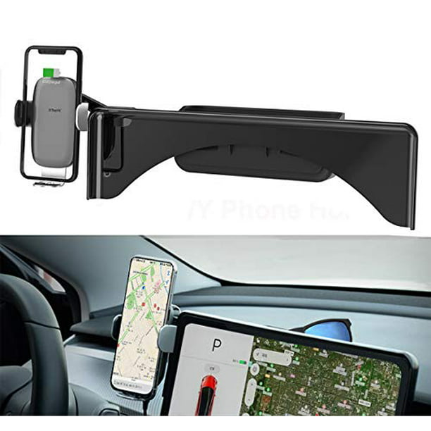 Cellphone Mount for Tesla Model 3 Model Y Monitor Fixed Clip Safety Cell Phone Holder Stand Wireless Charger Without Any Sound OEM Design 